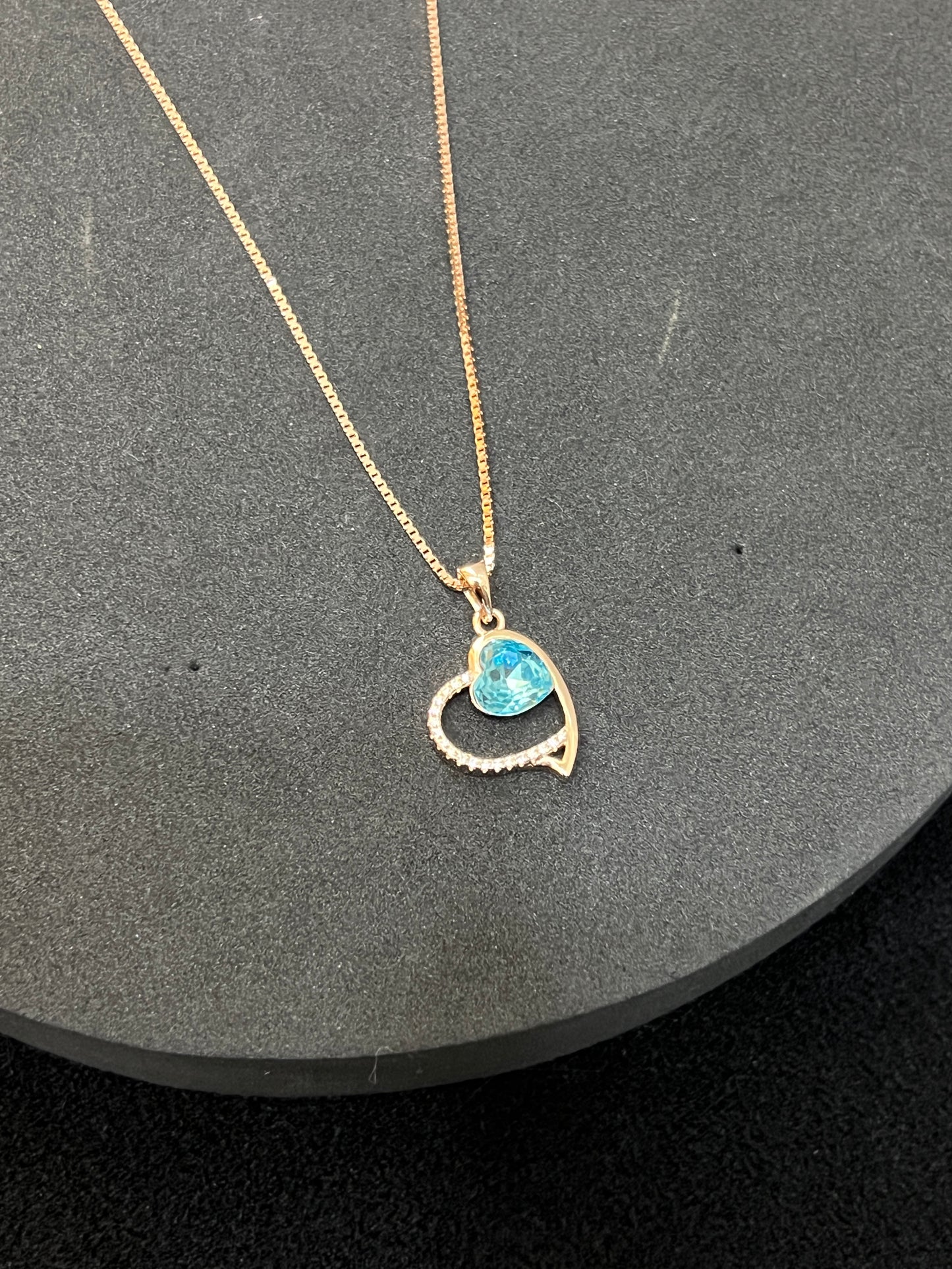 Pendant Chain_Blue Stone Heart