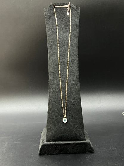 Ladies Pendant Chain_Rosegold White Evil eye