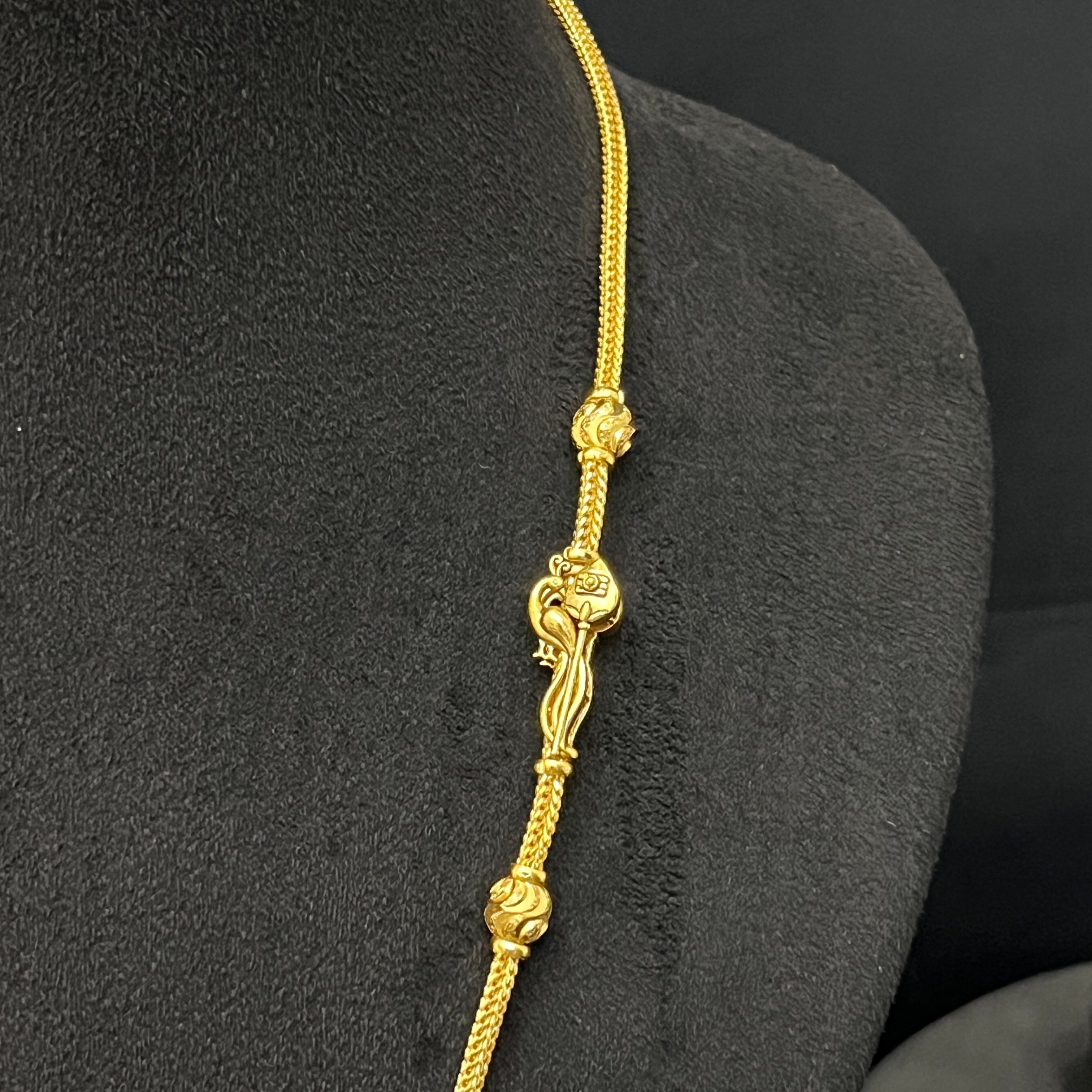 Silver Gold Finished Saradu Peacok & Vel Antique Finished C CUT925