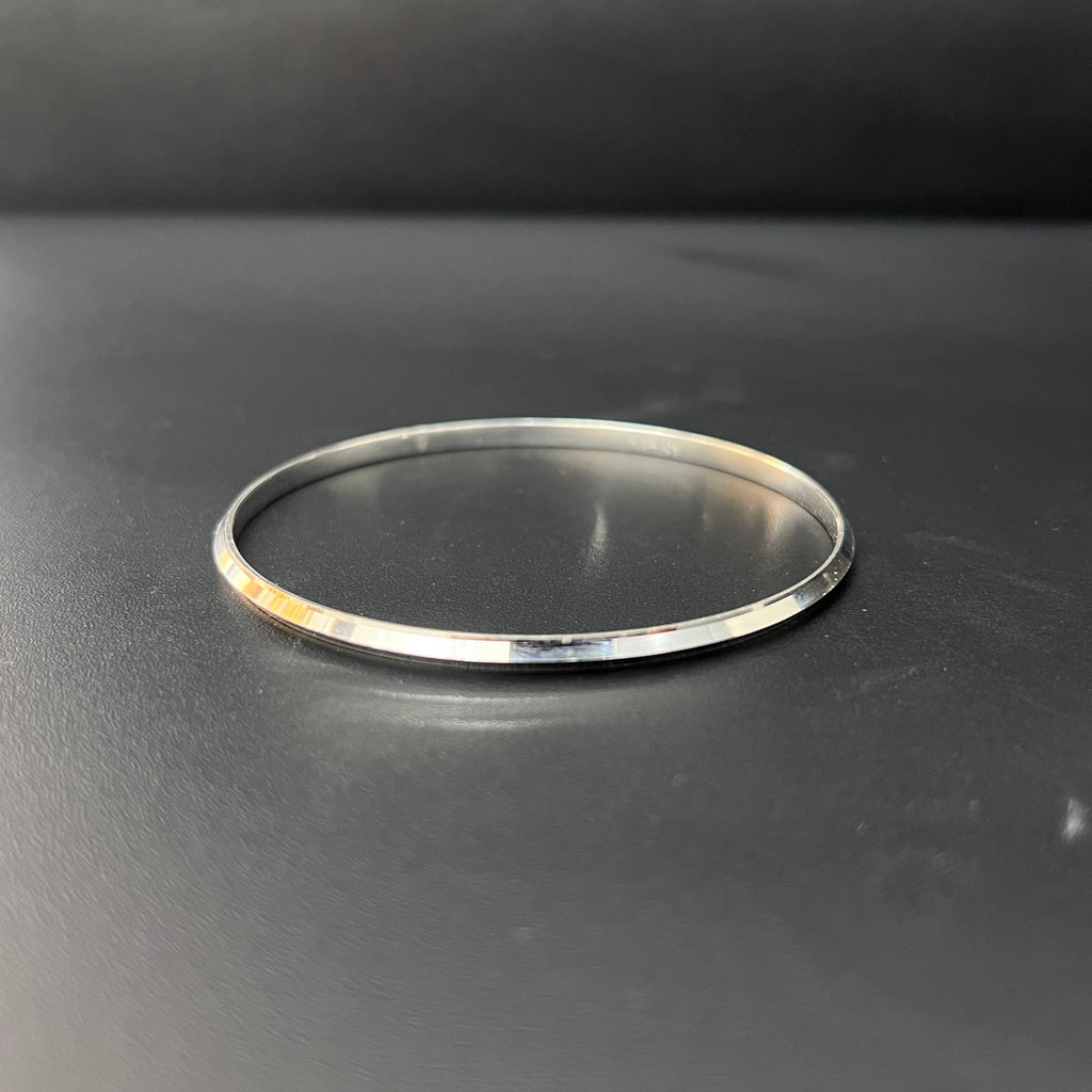 Silver Mens Punjabi Kada Slim Regular M