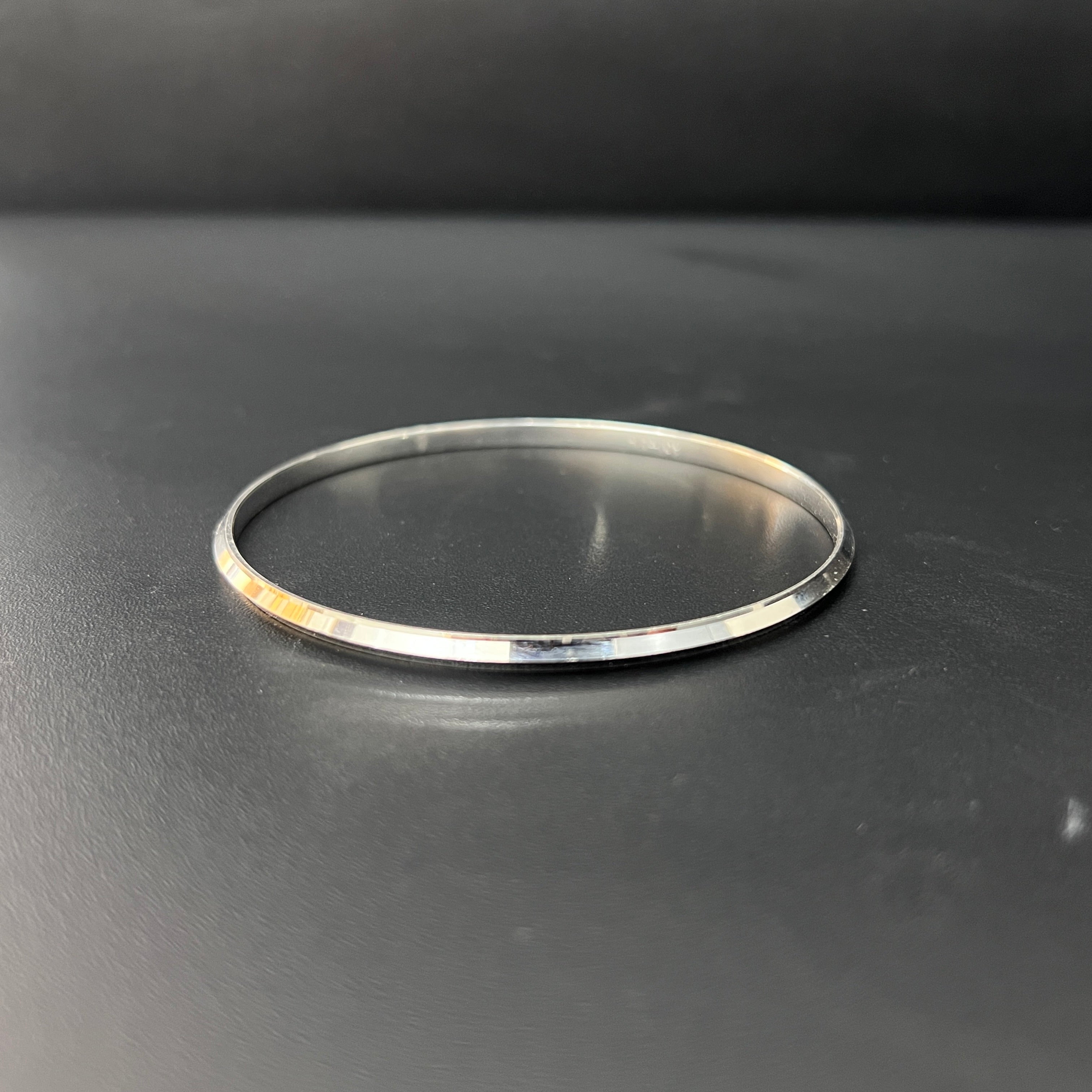 Silver Mens Punjabi Kada Slim Regular M