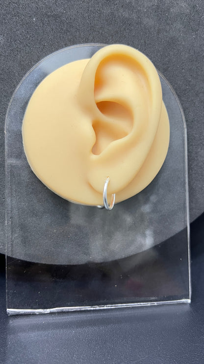 Silver Mens Earring (Earloops) Pair