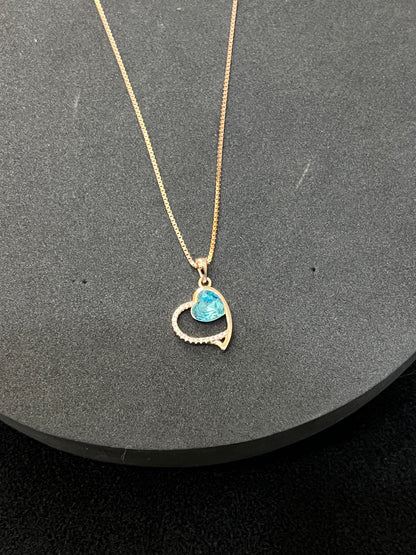 Pendant Chain_Blue Stone Heart