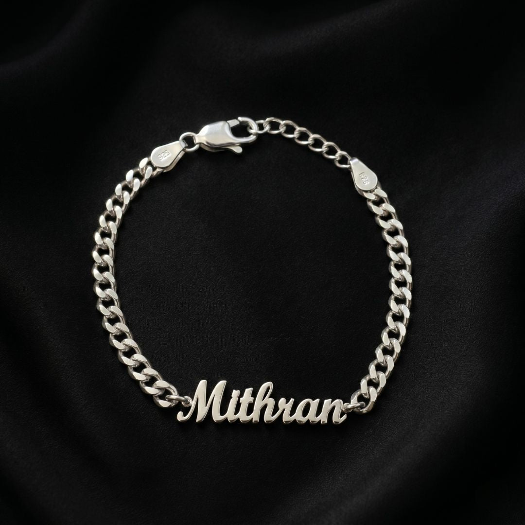 Silver Name Bracelet Customised Adults  (ON ORDER)