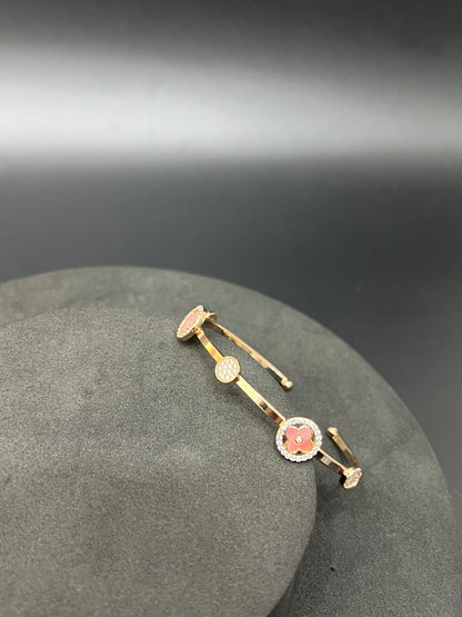 Ladies Kada_Rosegold Red Flower