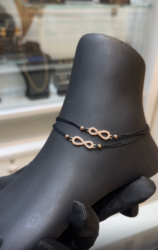 Silver ladies Anklets_Infinity Thread