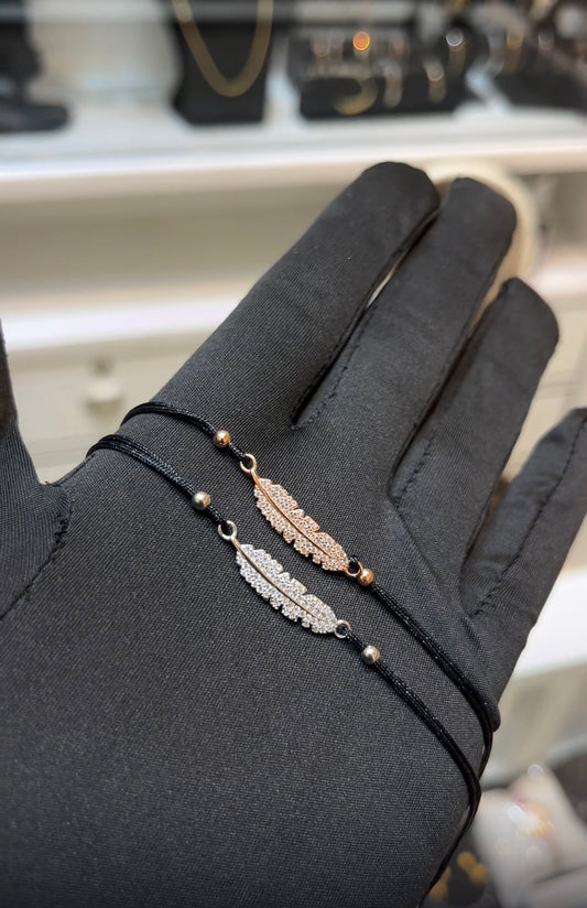 Silver Ladies Anklets_Leaf Thread