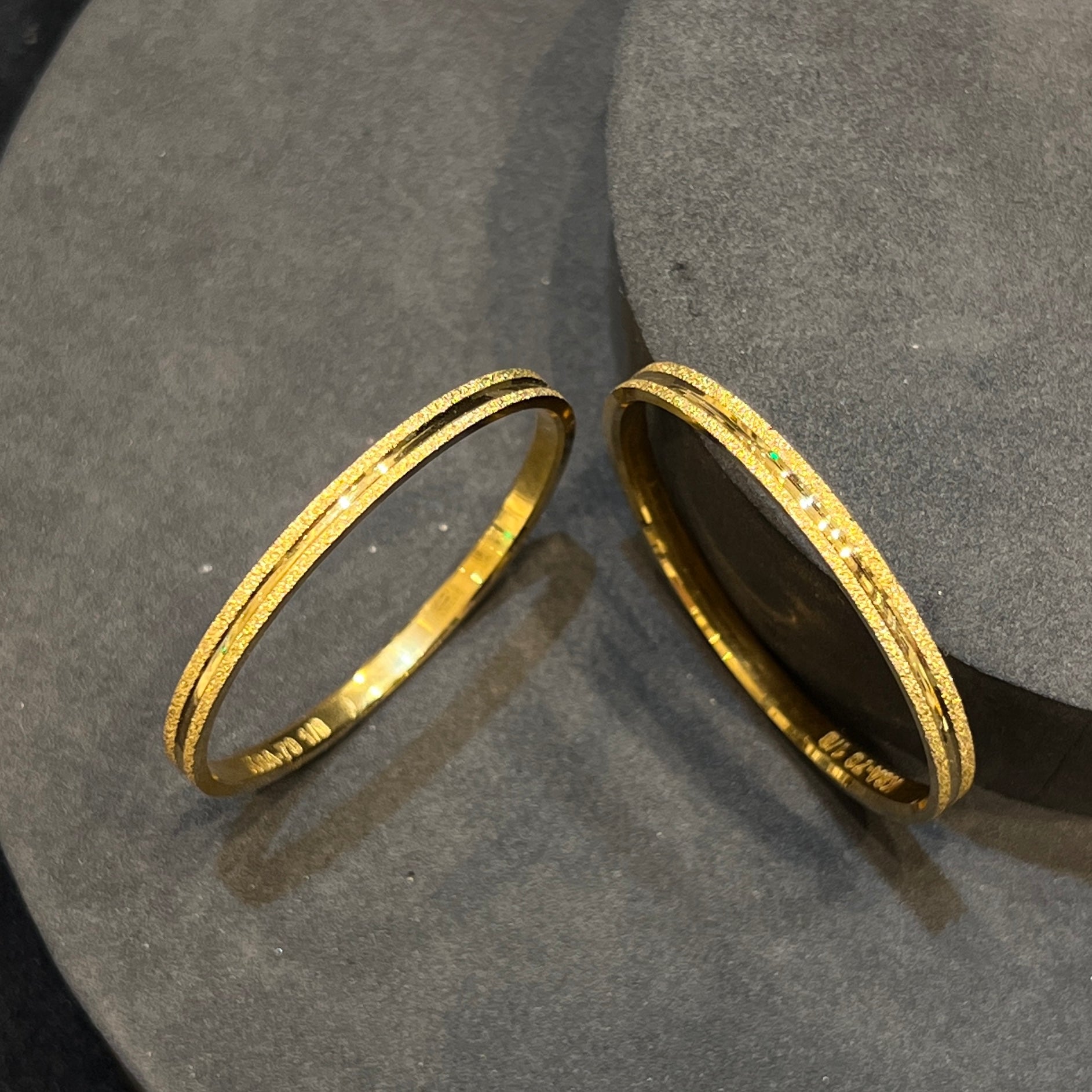 Silver Baby Cutting Bangles Gold Finished