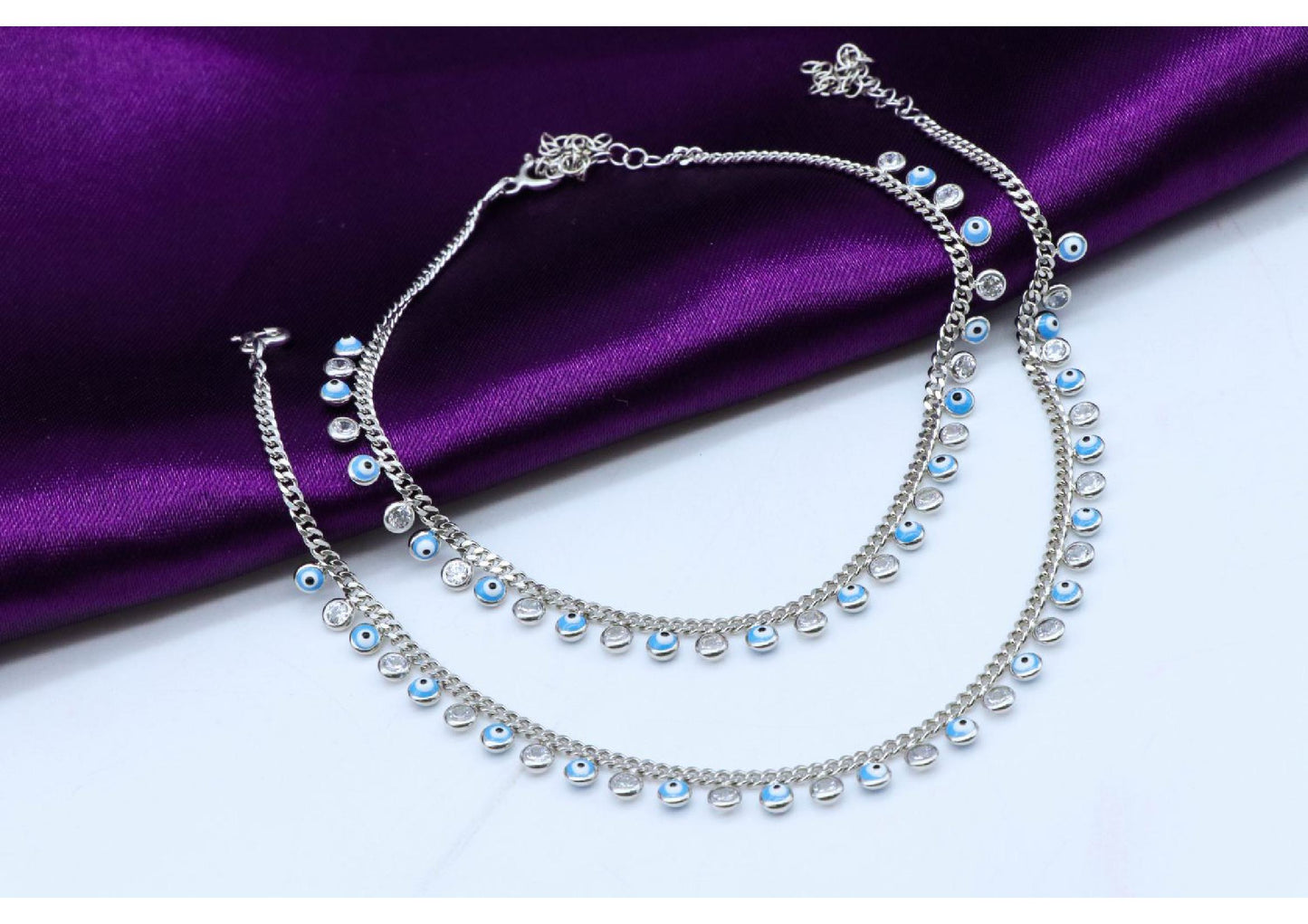 Ladies Anklets_Blue stone