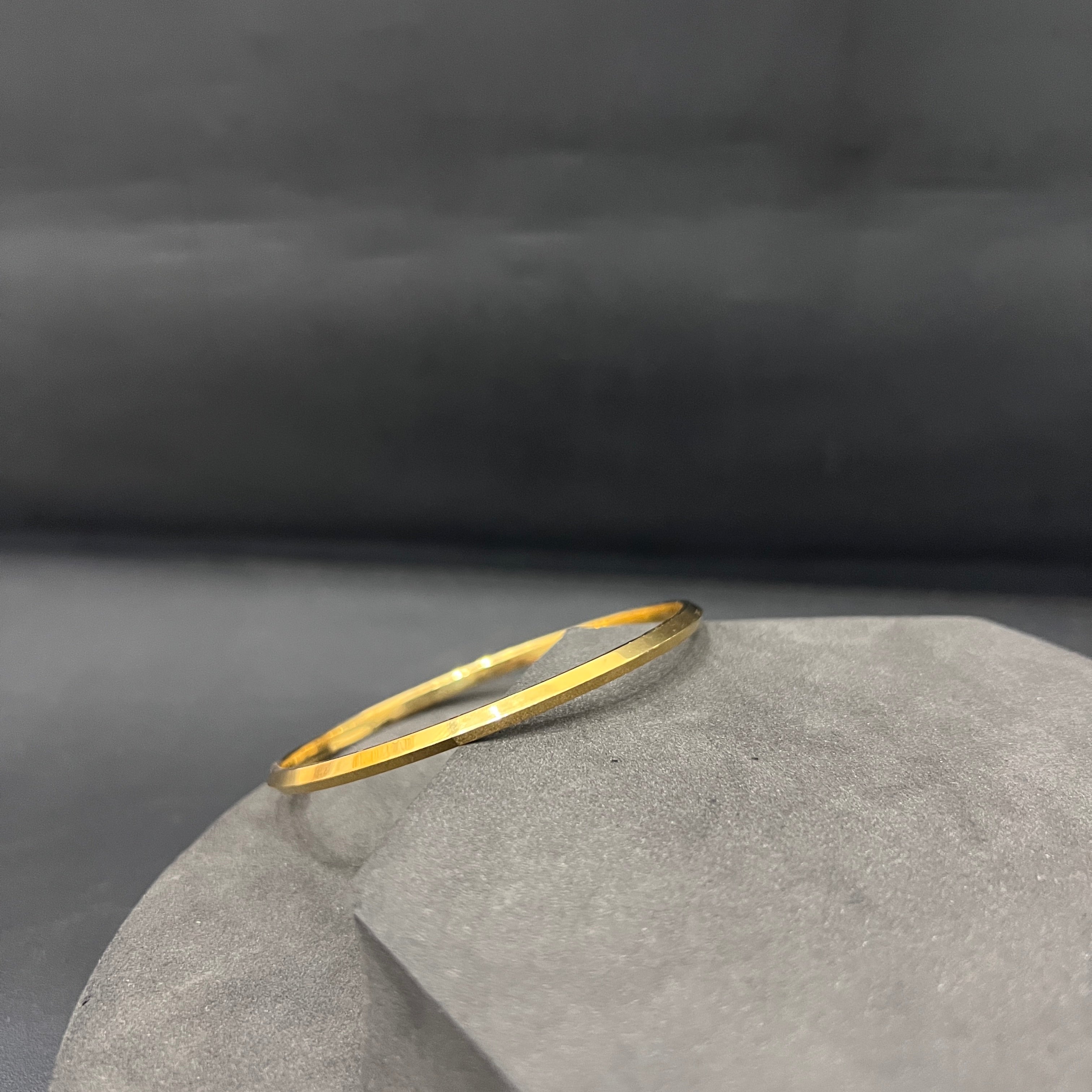 Mens Slim Kada Gold Polished