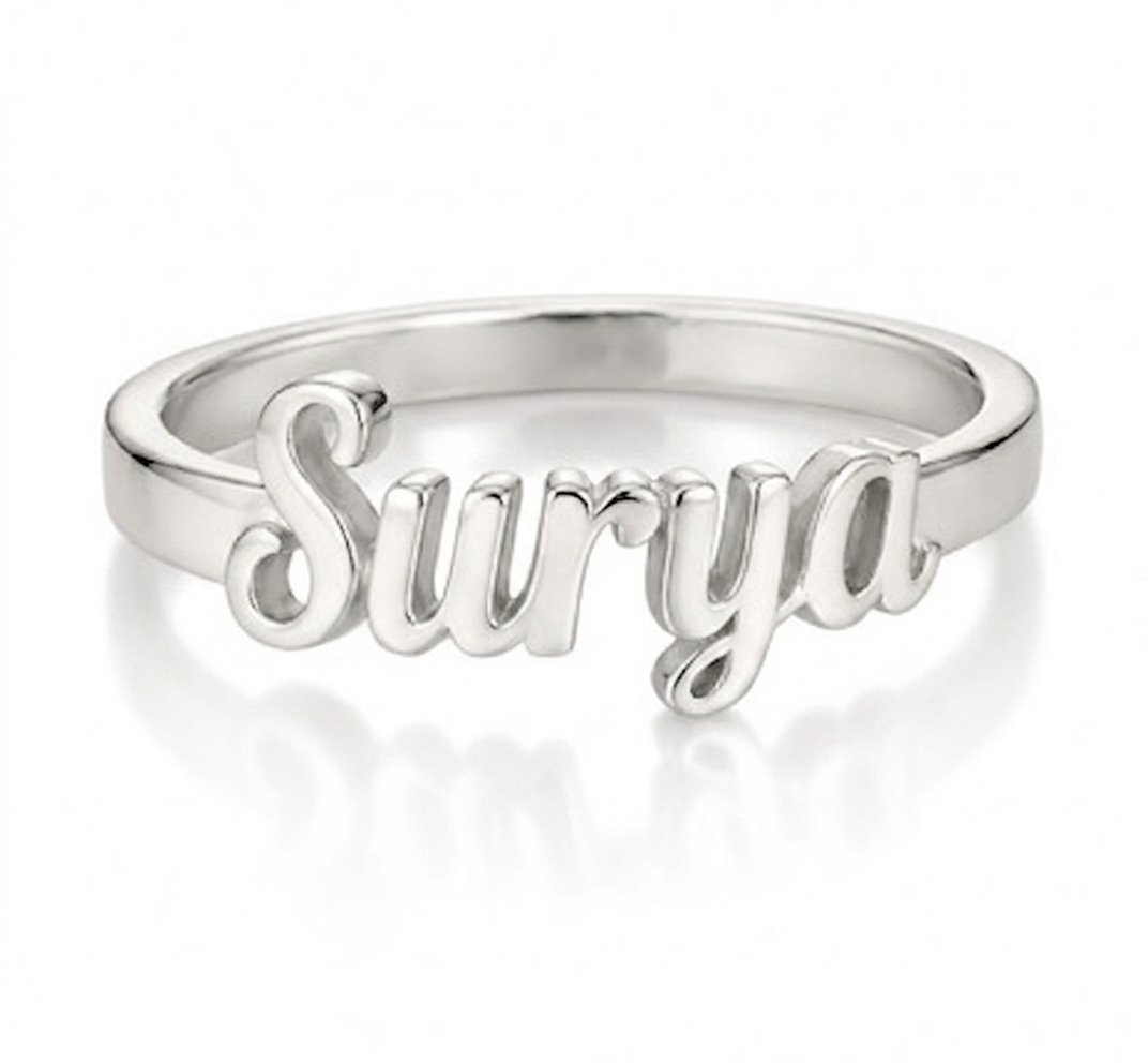 Customized Silver Name Ring 925