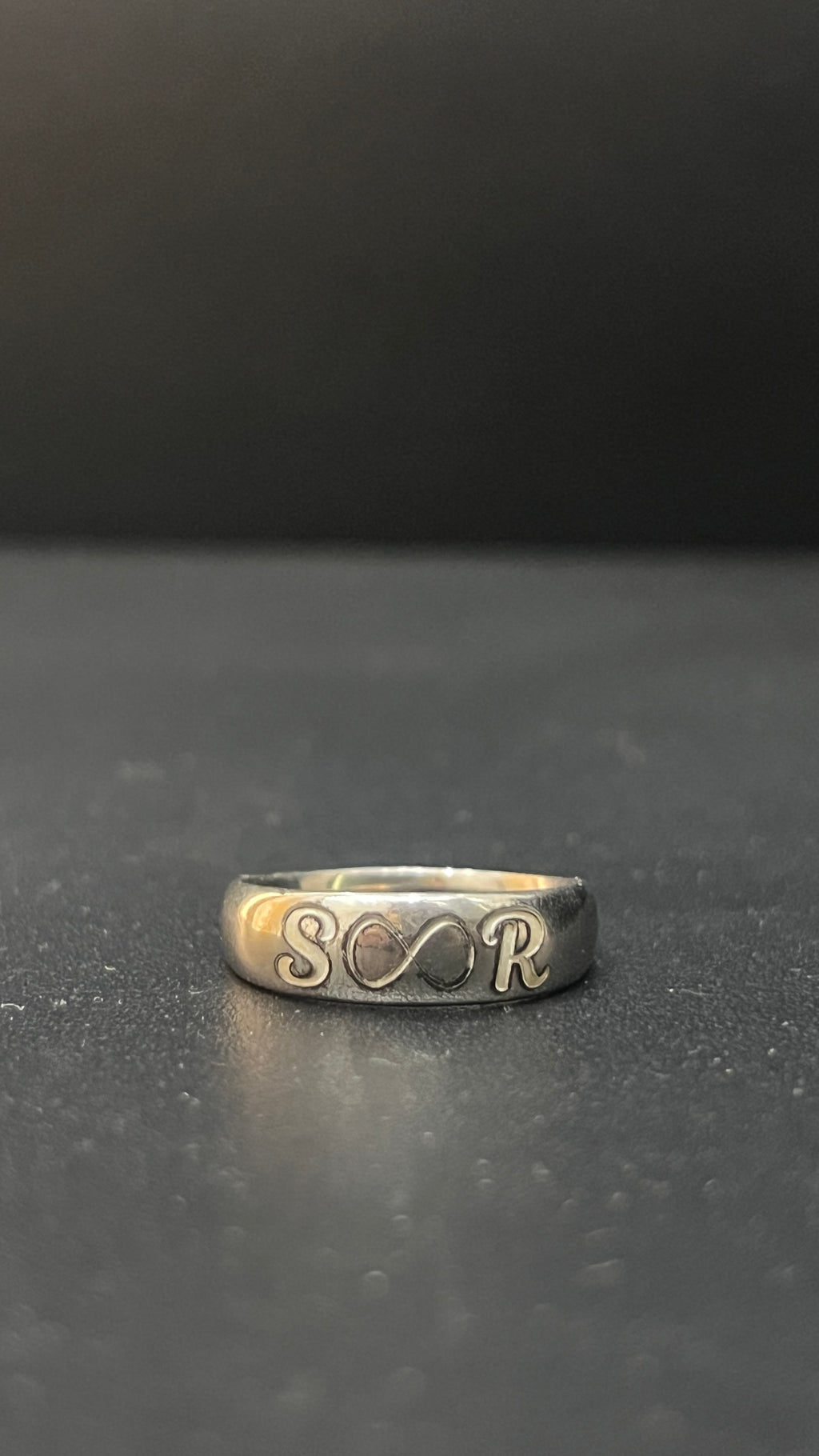 Silver Customised Initial Infinity Ring