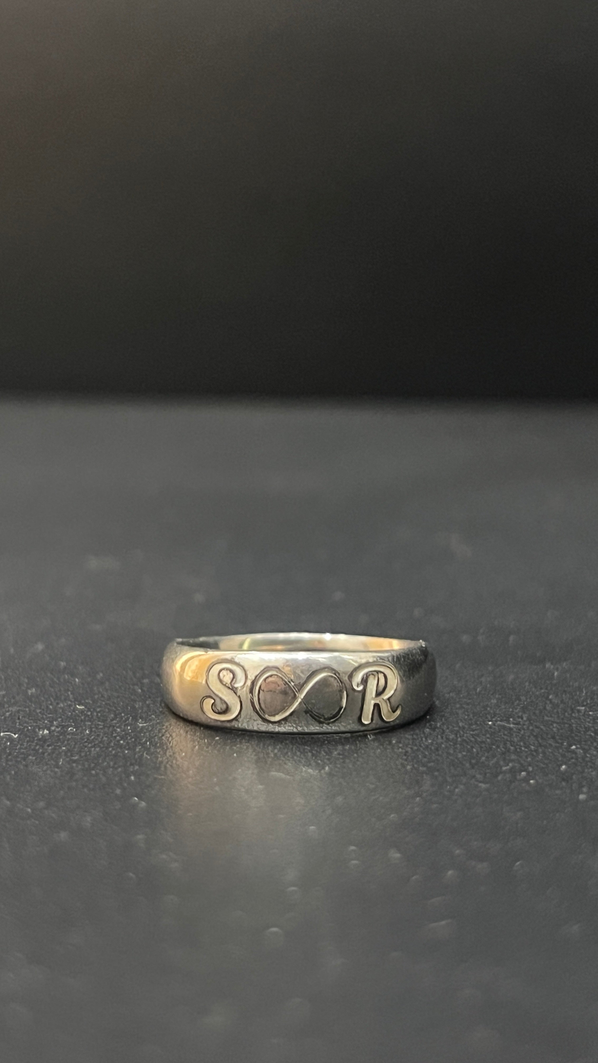 Silver Customised Initial Infinity Ring