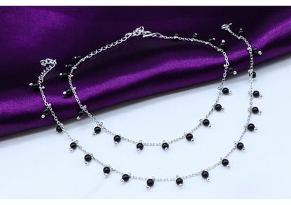 Ladies Anklets _Black Balls