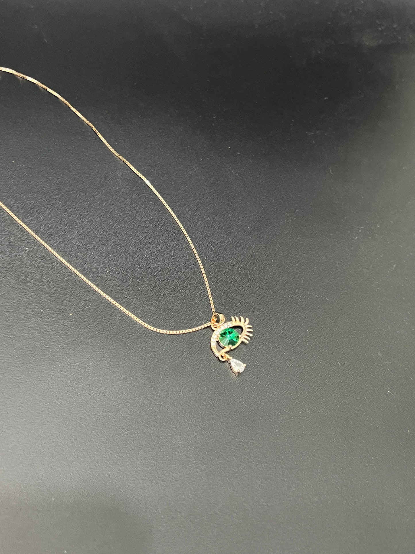 Ladies Pendant Chain _Green Hanging Evil Eye