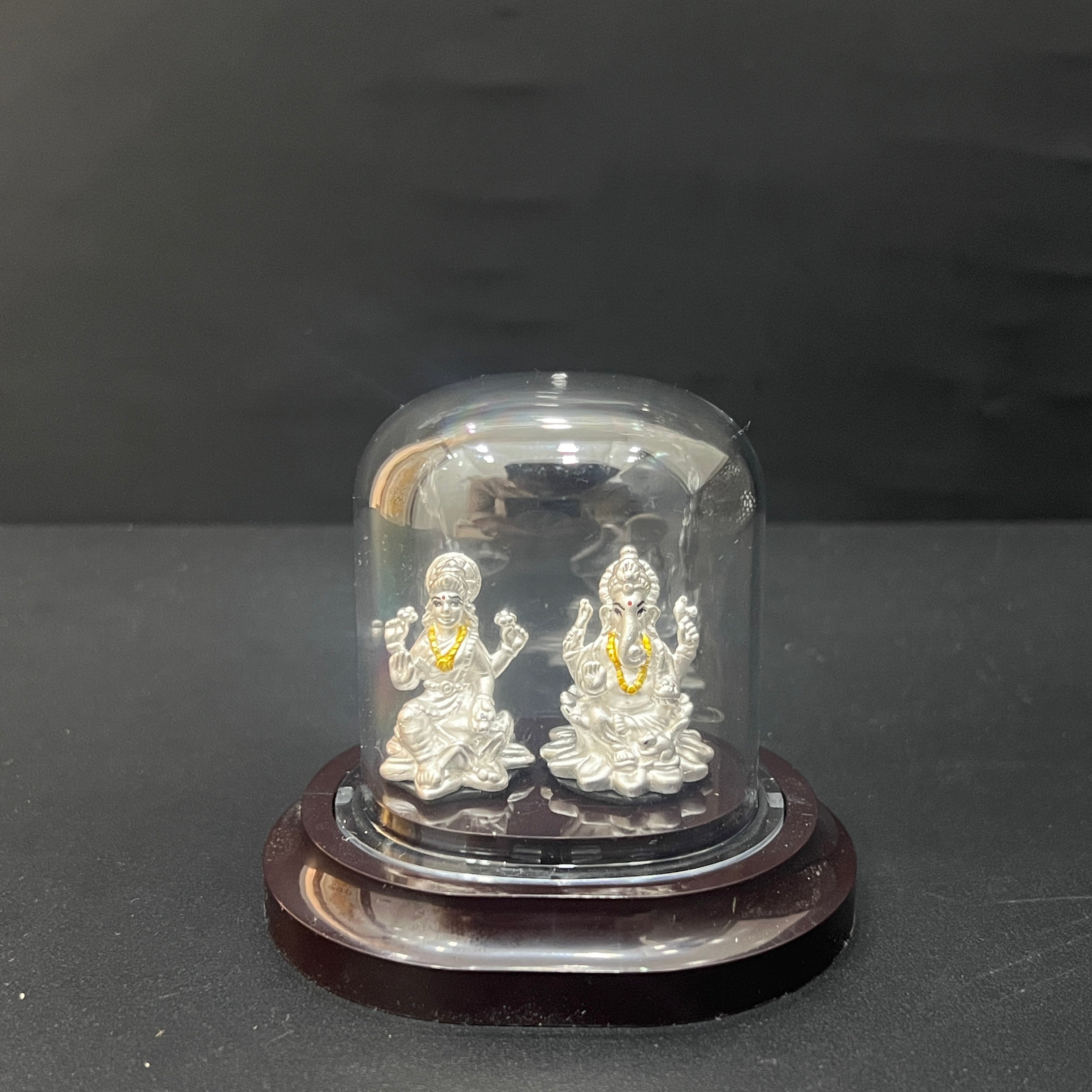 Silver Ganesh & Lakshmi Idol