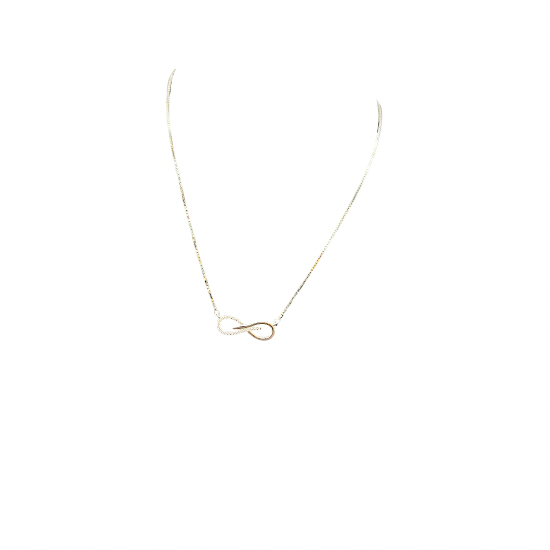 Ladies Rosegold Pendant Chain_stone Infinity