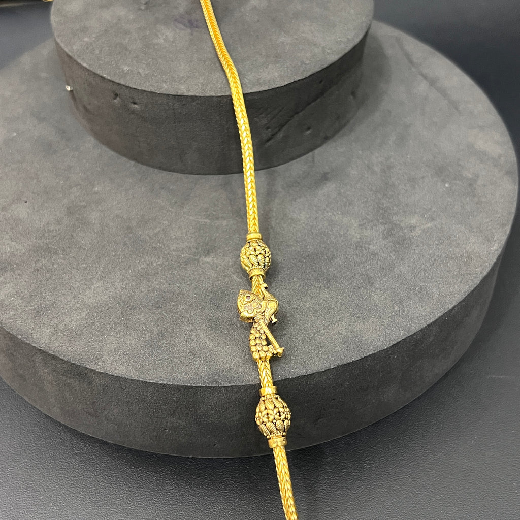 Silver Gold Finished Saradu Peacok & Vel Antique Finished 925