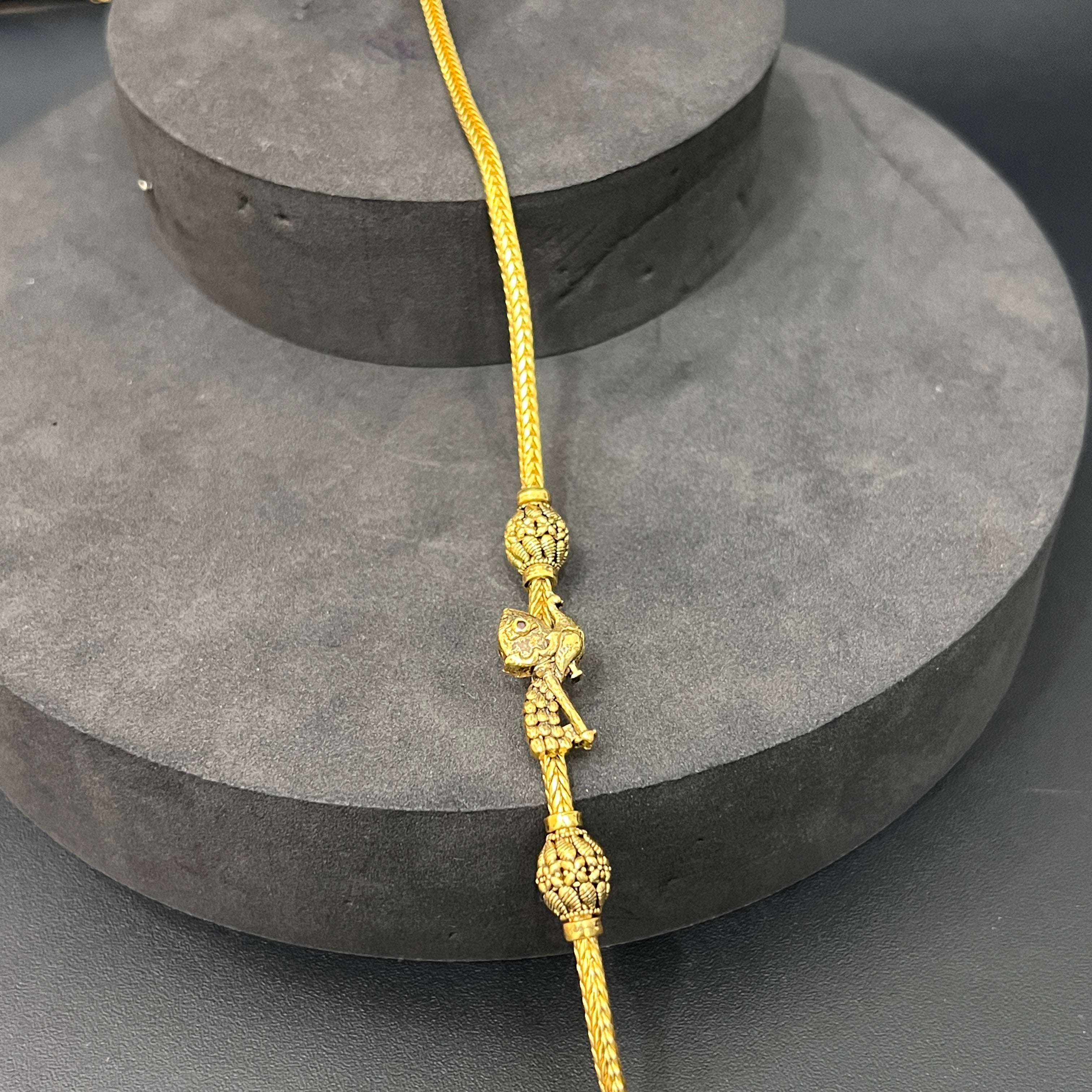 Silver Gold Finished Saradu Peacok & Vel Antique Finished 925