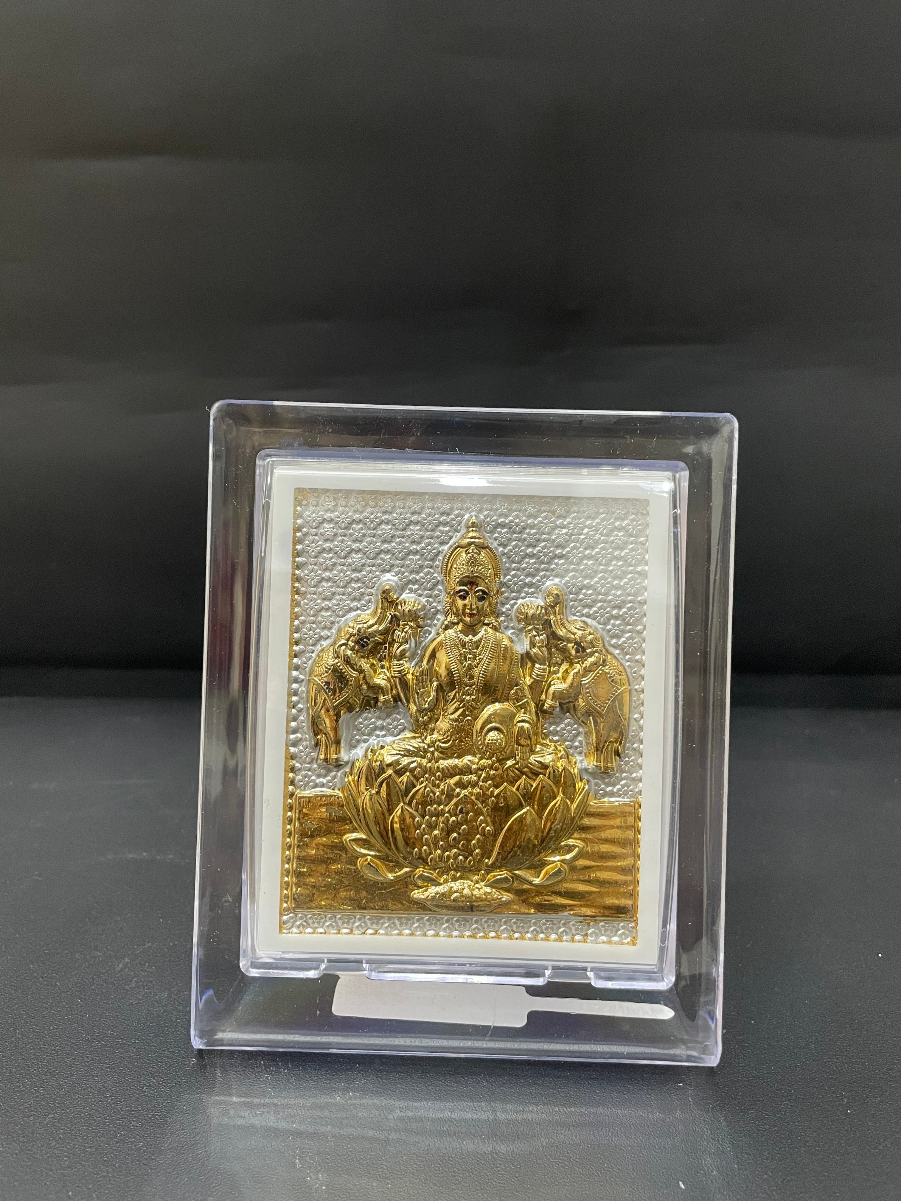 Silver Lakshmi Gold Finished Frame 999 S