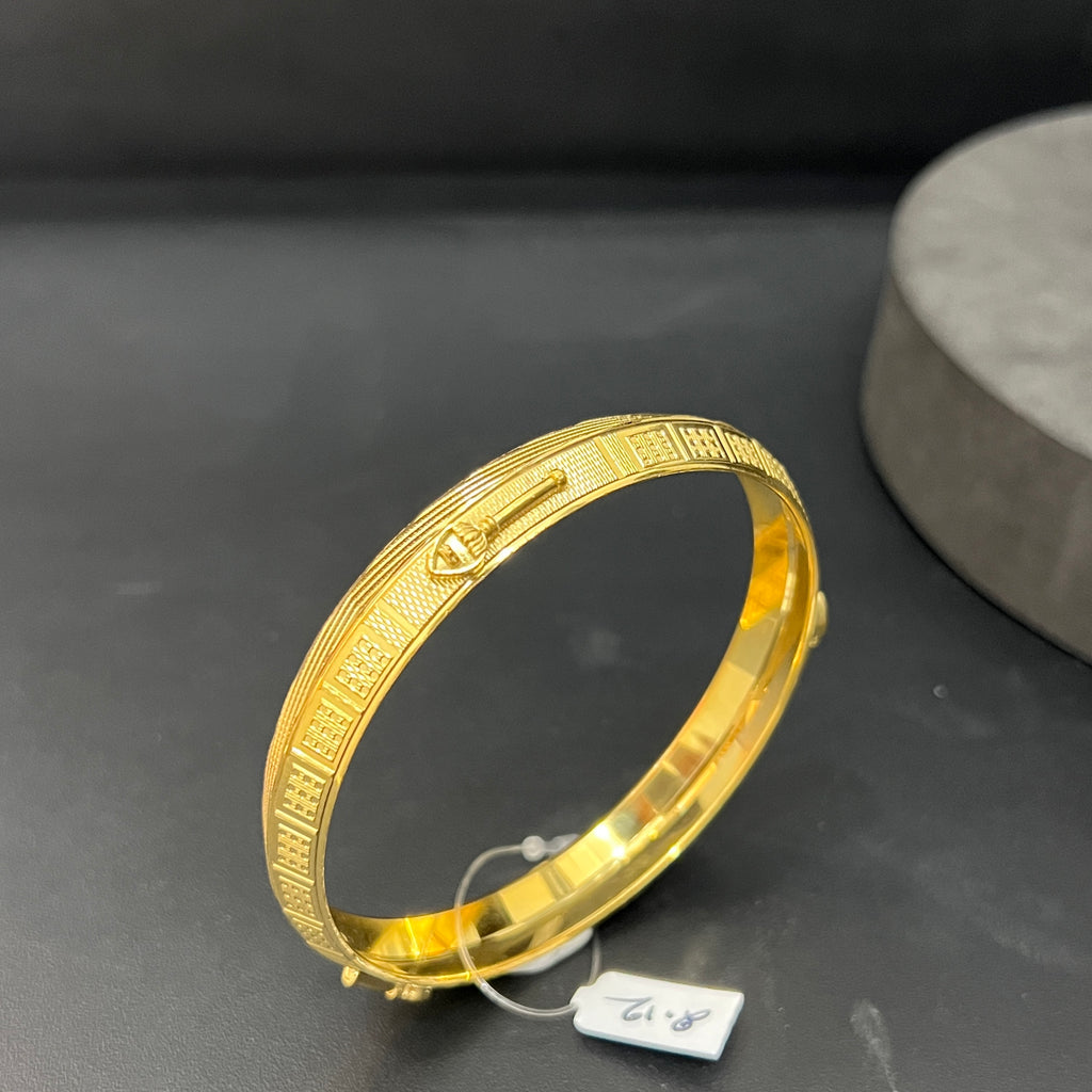 Silver Gents Vel Kada Gold Finished