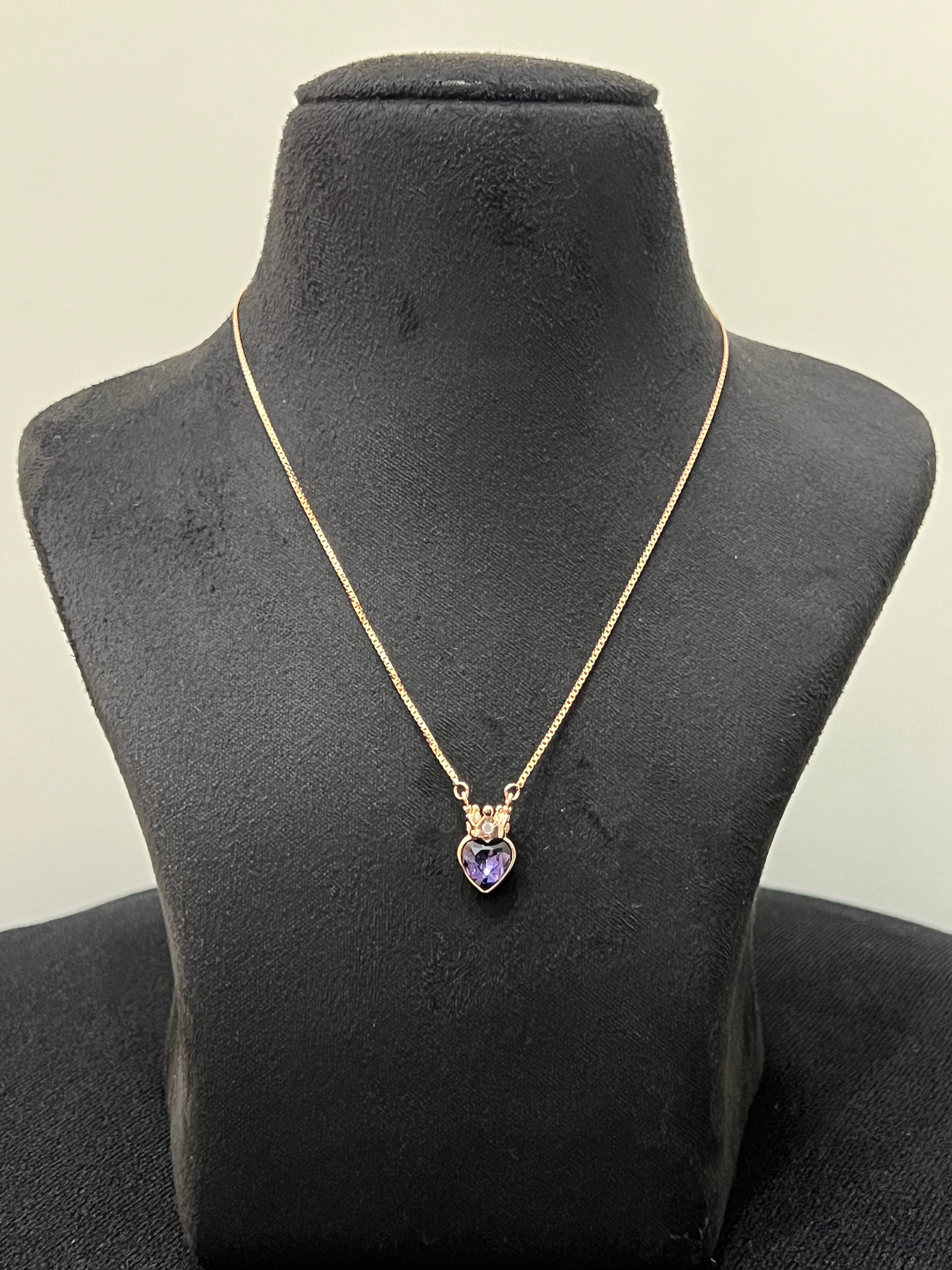 925 Sterling Silver Necklace Charoite Necklace Amethyst Necklace