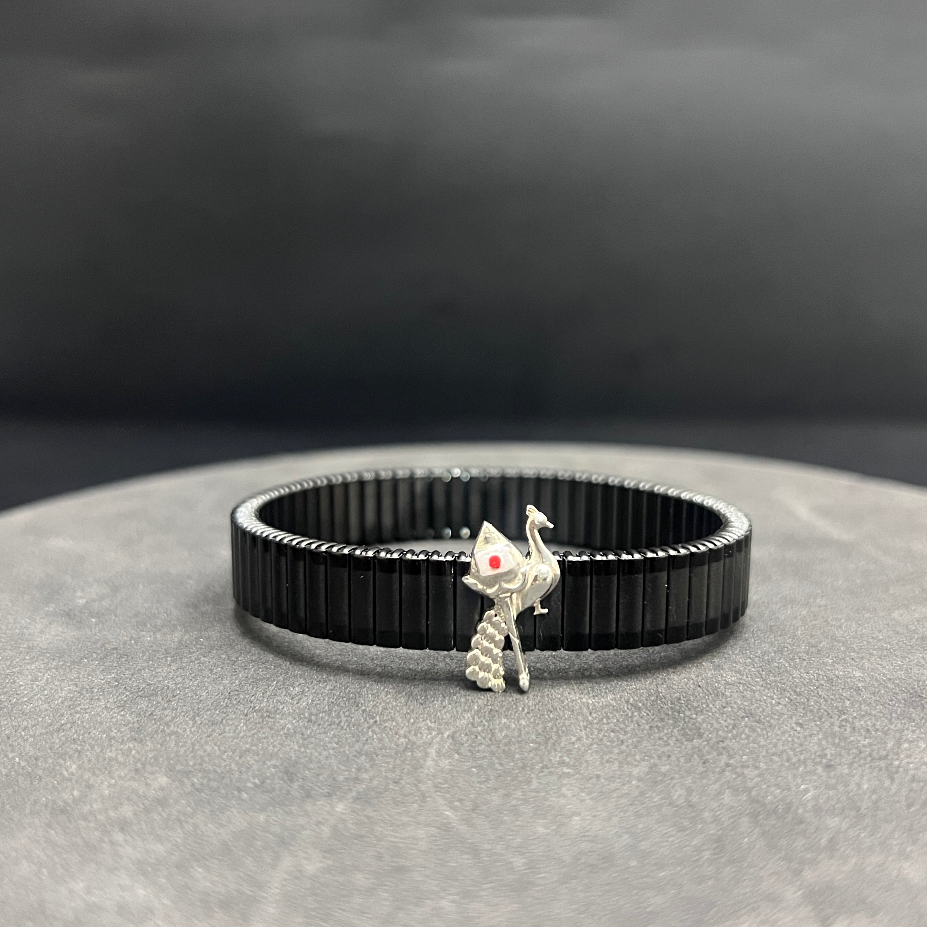 Silver Murgar Peacock Vel Flexible Band