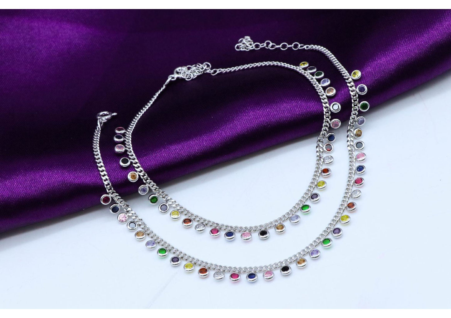 Ladies Anklets_Multi Colour Beads