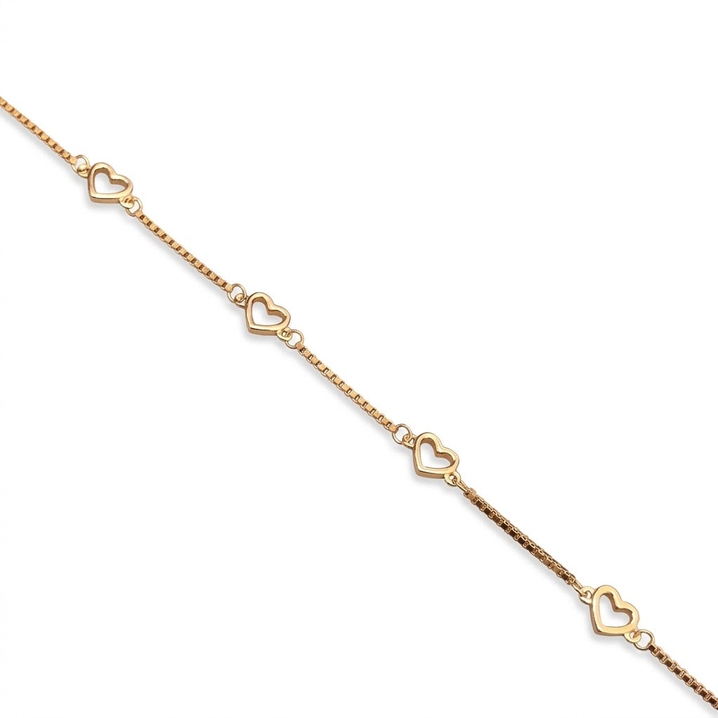 Silver Ladies Bracelet Two Hearts Shapes 1 Rose Gold 925
