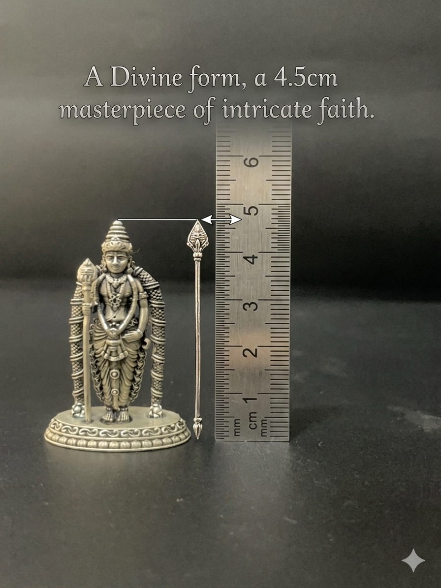 Silver Antique Murugan Idol 925