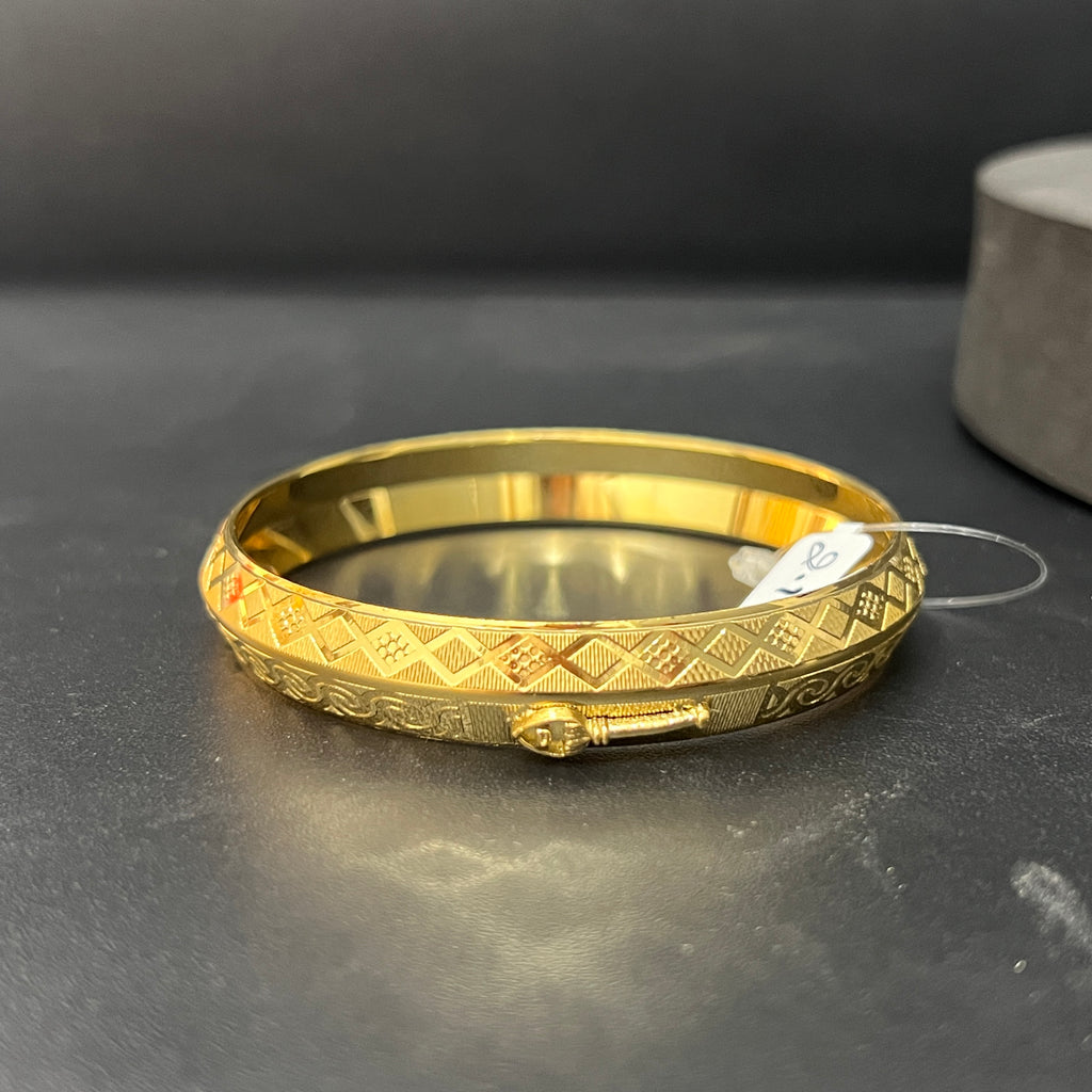 Silver Gents Vel Kada Gold Finished