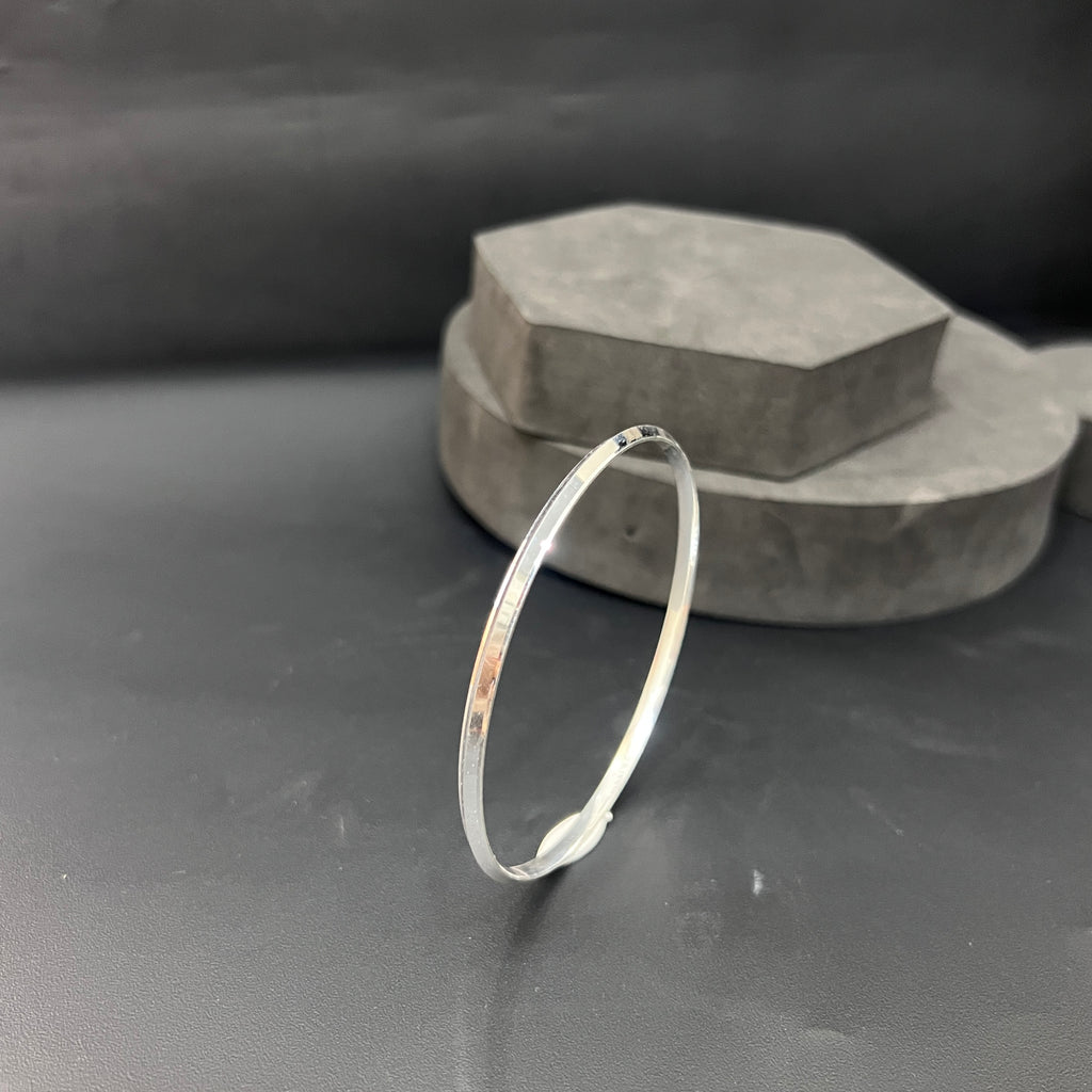 Silver Mens Punjabi Kada Slim Regular M