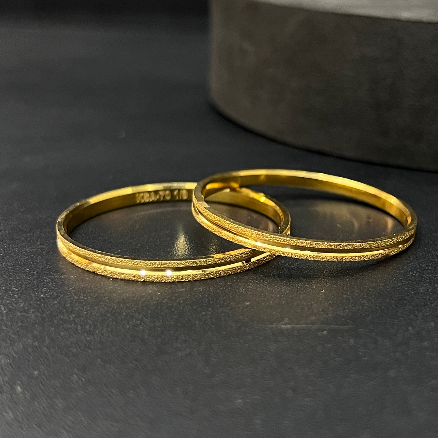 Silver Baby Cutting Bangles Gold Finished