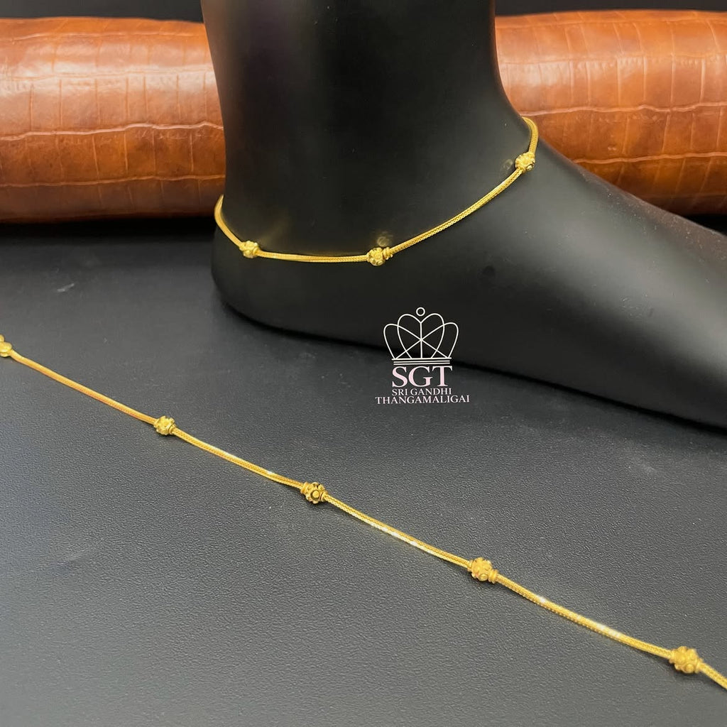 Gold Anklet 22K HUID Hallmarked