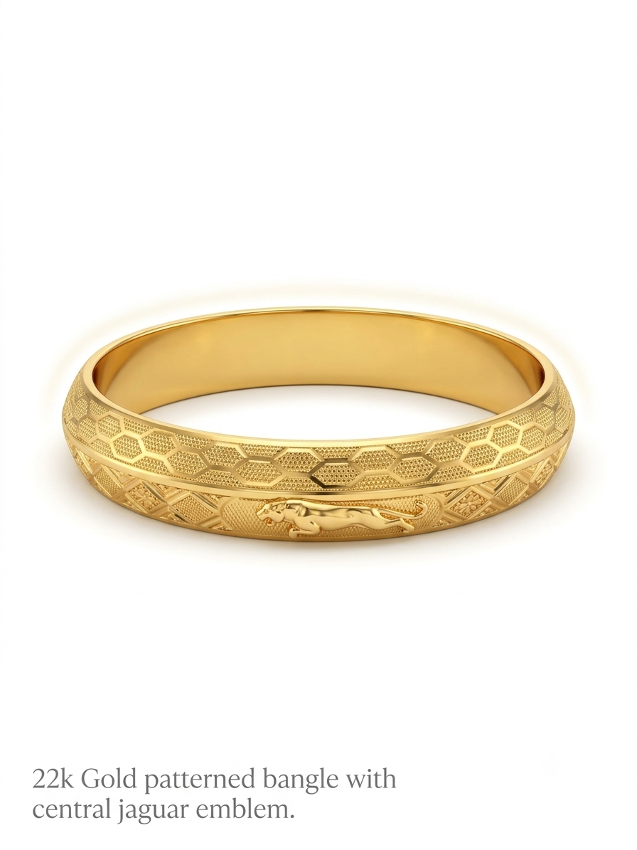 Silver Mens Kada CNC Jaquar DS Full Gold Finish R