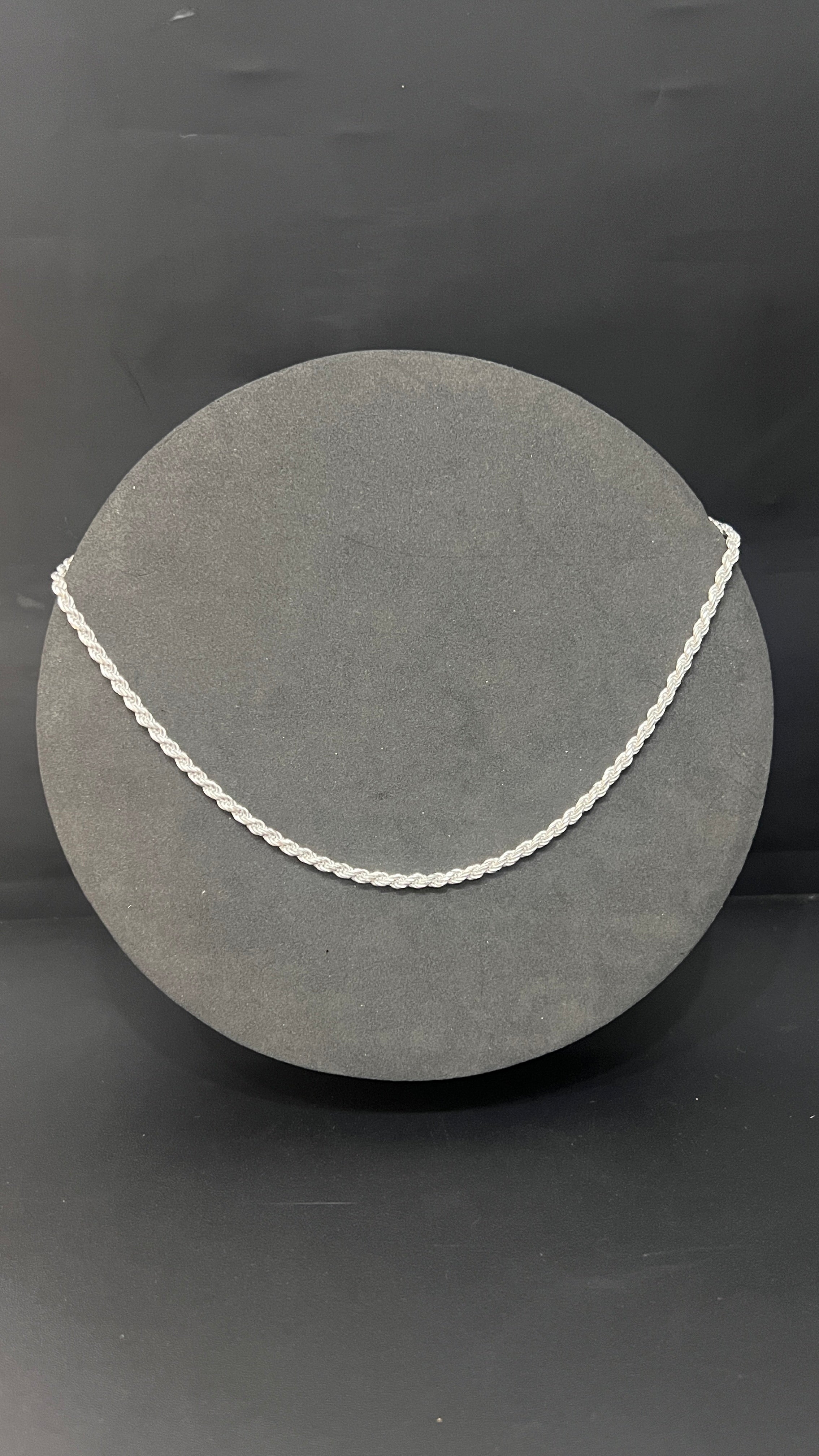 Silver Mens Chain Rope Cut