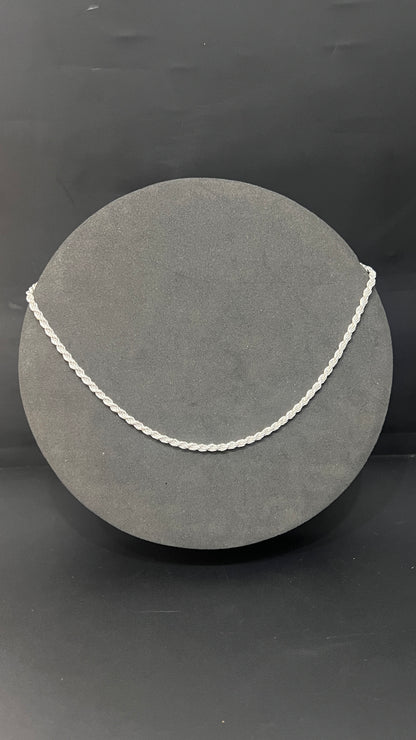 Silver Mens Chaiun Rope Cut