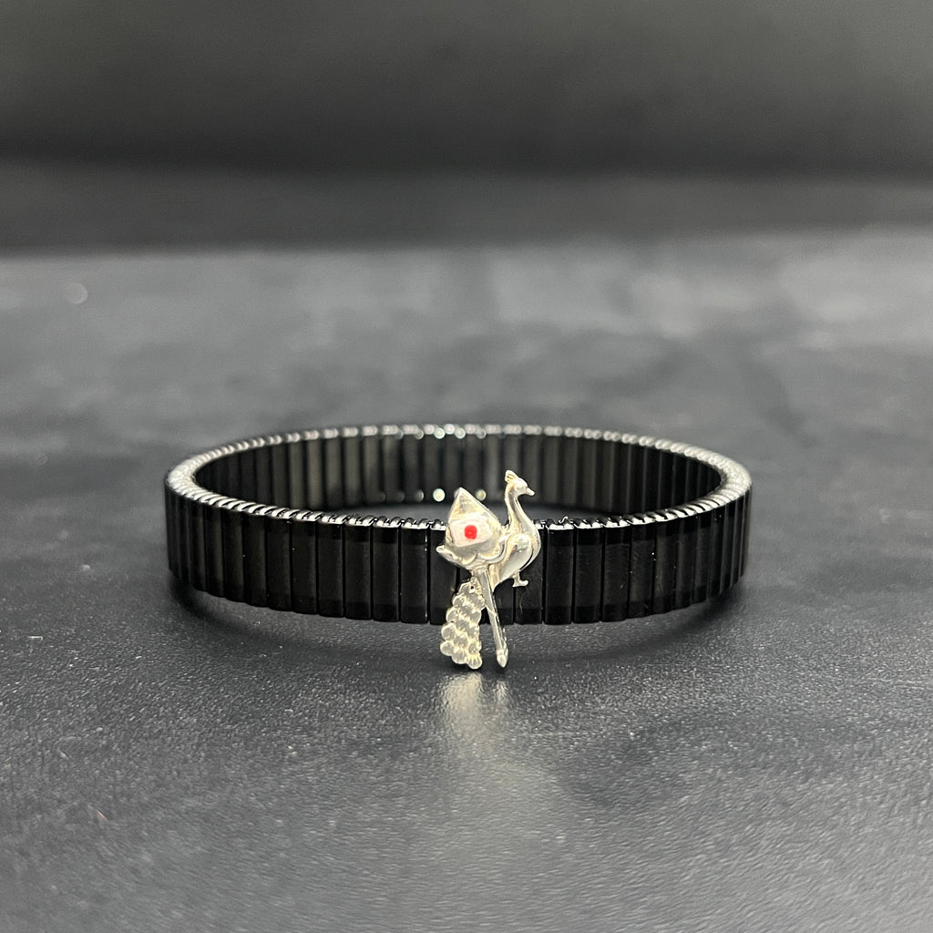 Silver Murgar Peacock Vel Flexible Band