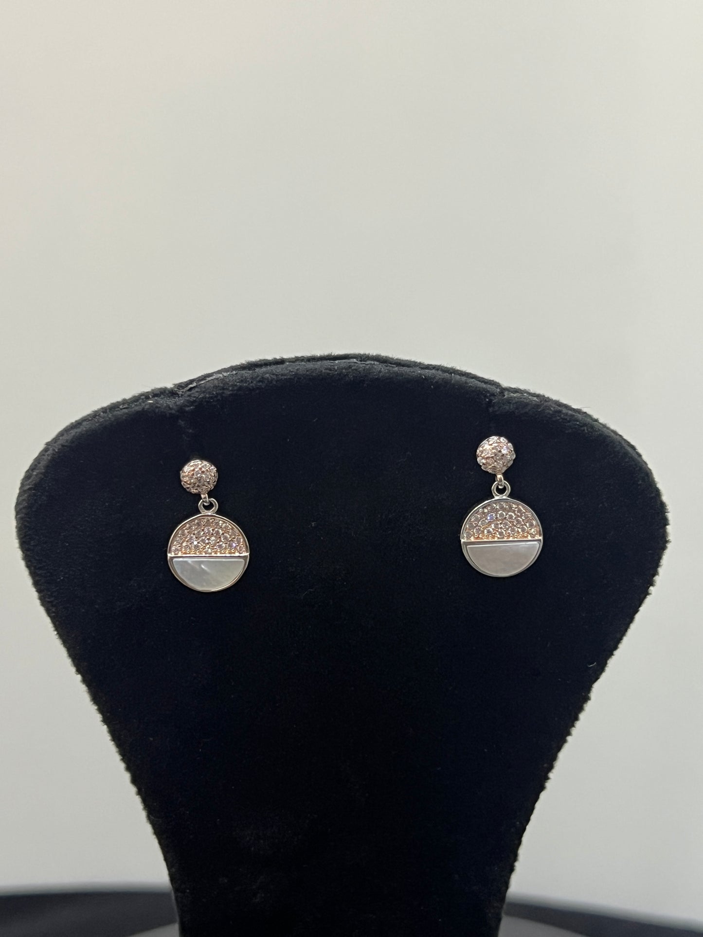 Studs_ Rosegold Circle Stone