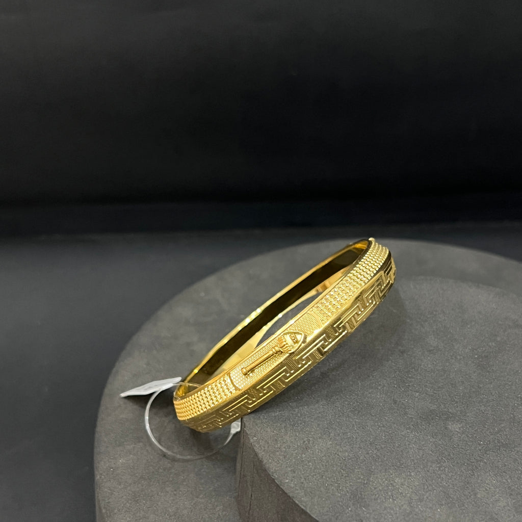 Silver Gents Vel Kada Gold Finished
