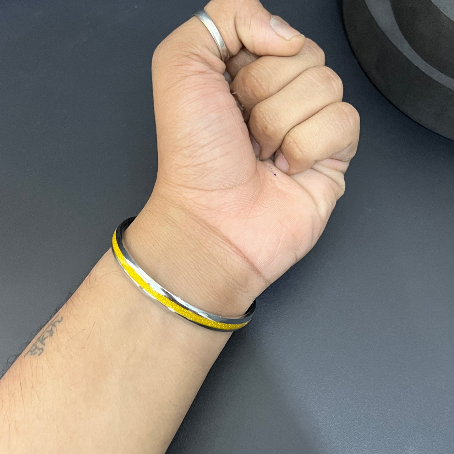 Men's kada_Silver Gold Glass Foil(925)Heavy