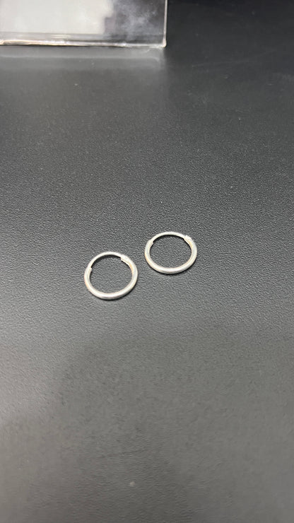 Silver Mens Earring (Earloops) Pair