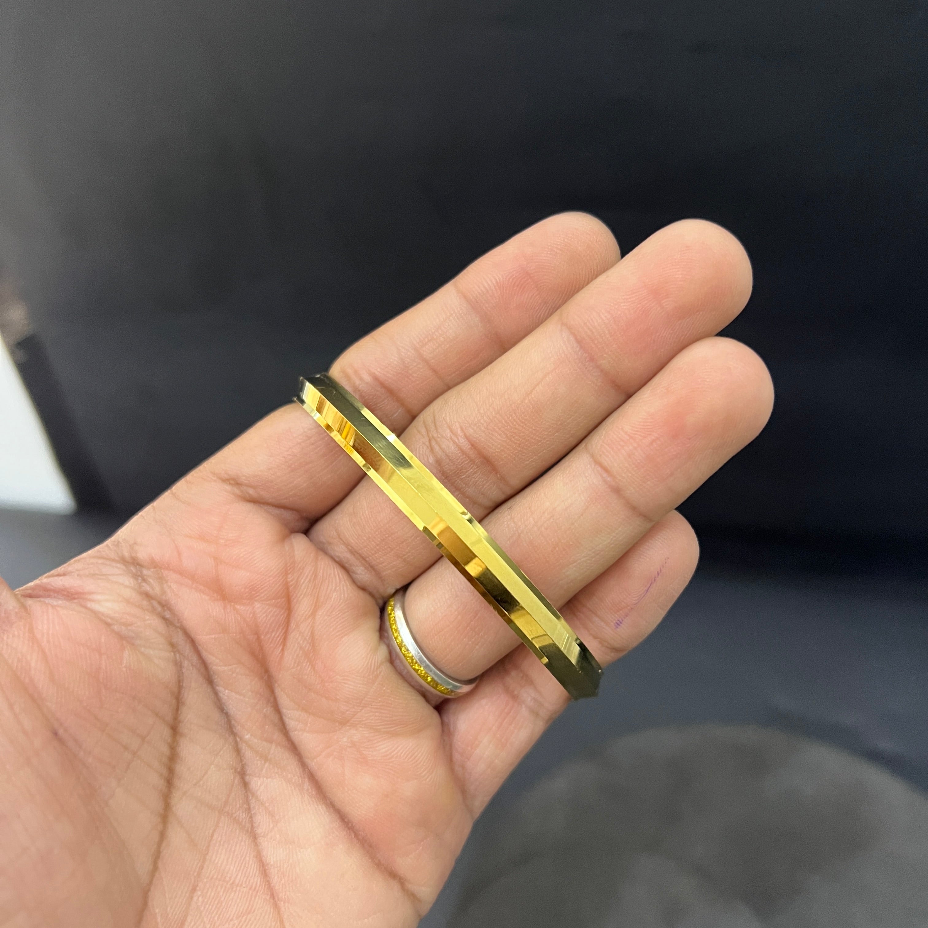 Mens Punjabi Kada Gold Polish