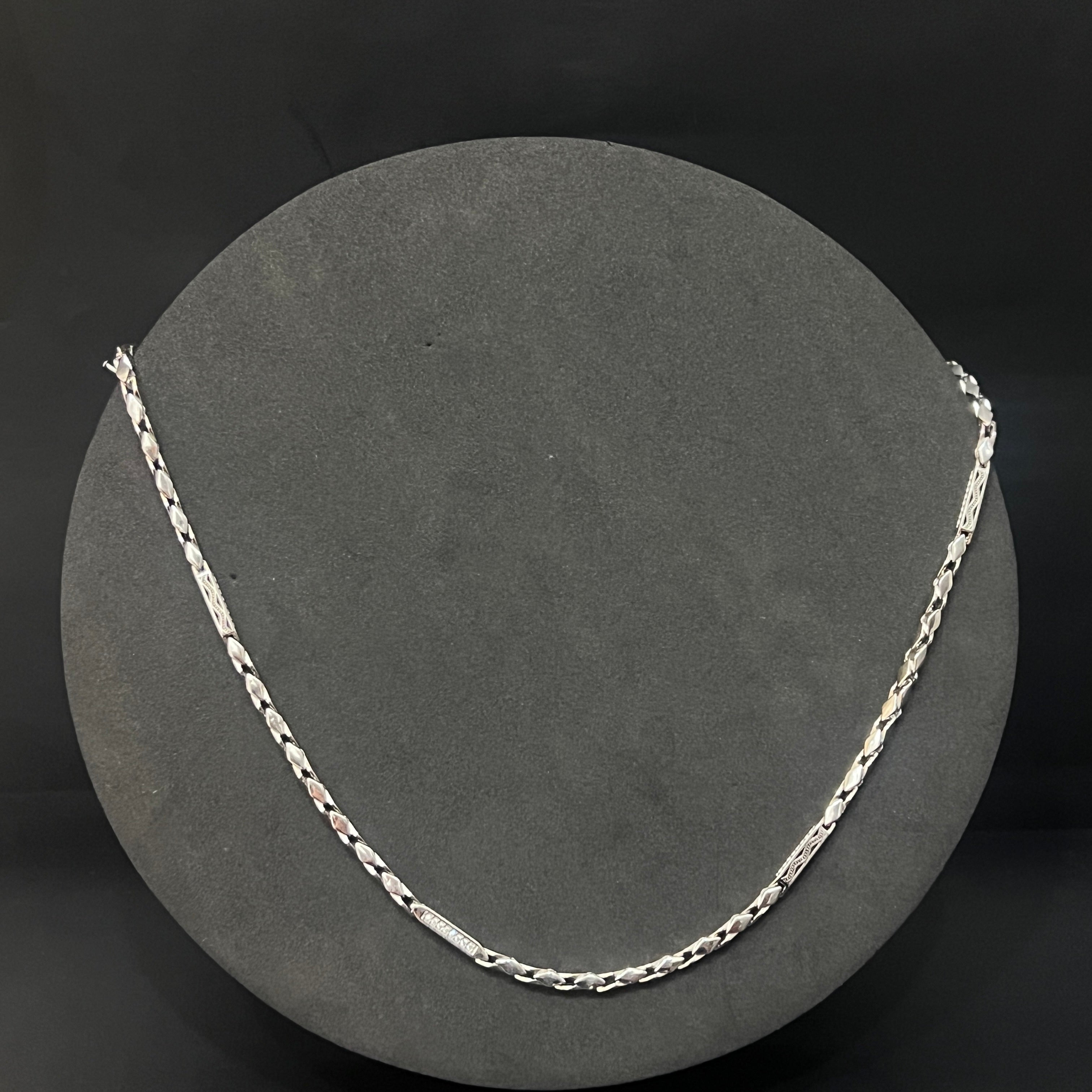 Silver Mens Chain Italian Choco Chain Spiral Cut