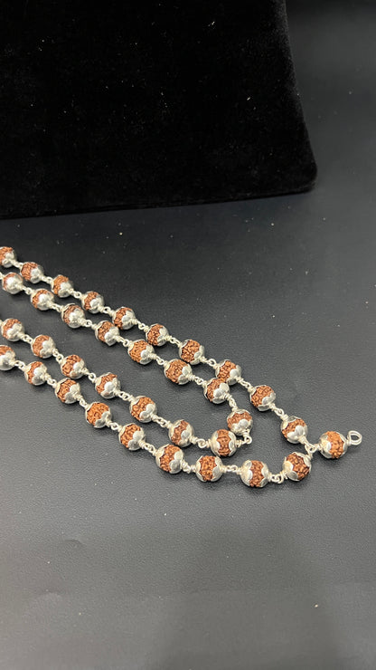 Silver Rudraksh Malai 108Beads