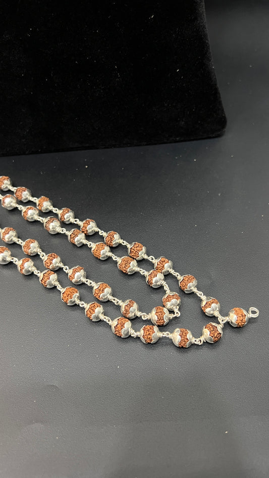Silver Rudraksh Malai 108Beads