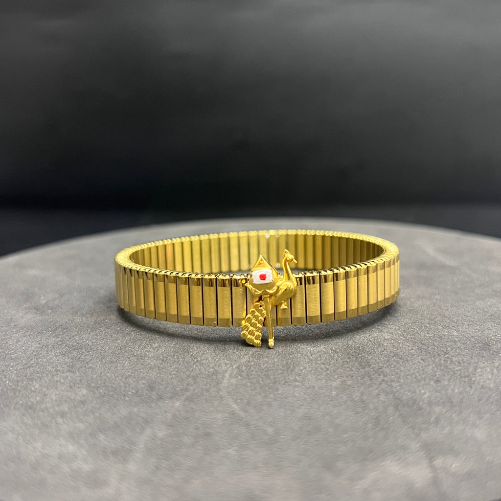Silver Murgar Vel Peacock Flexible Band Gold Finished