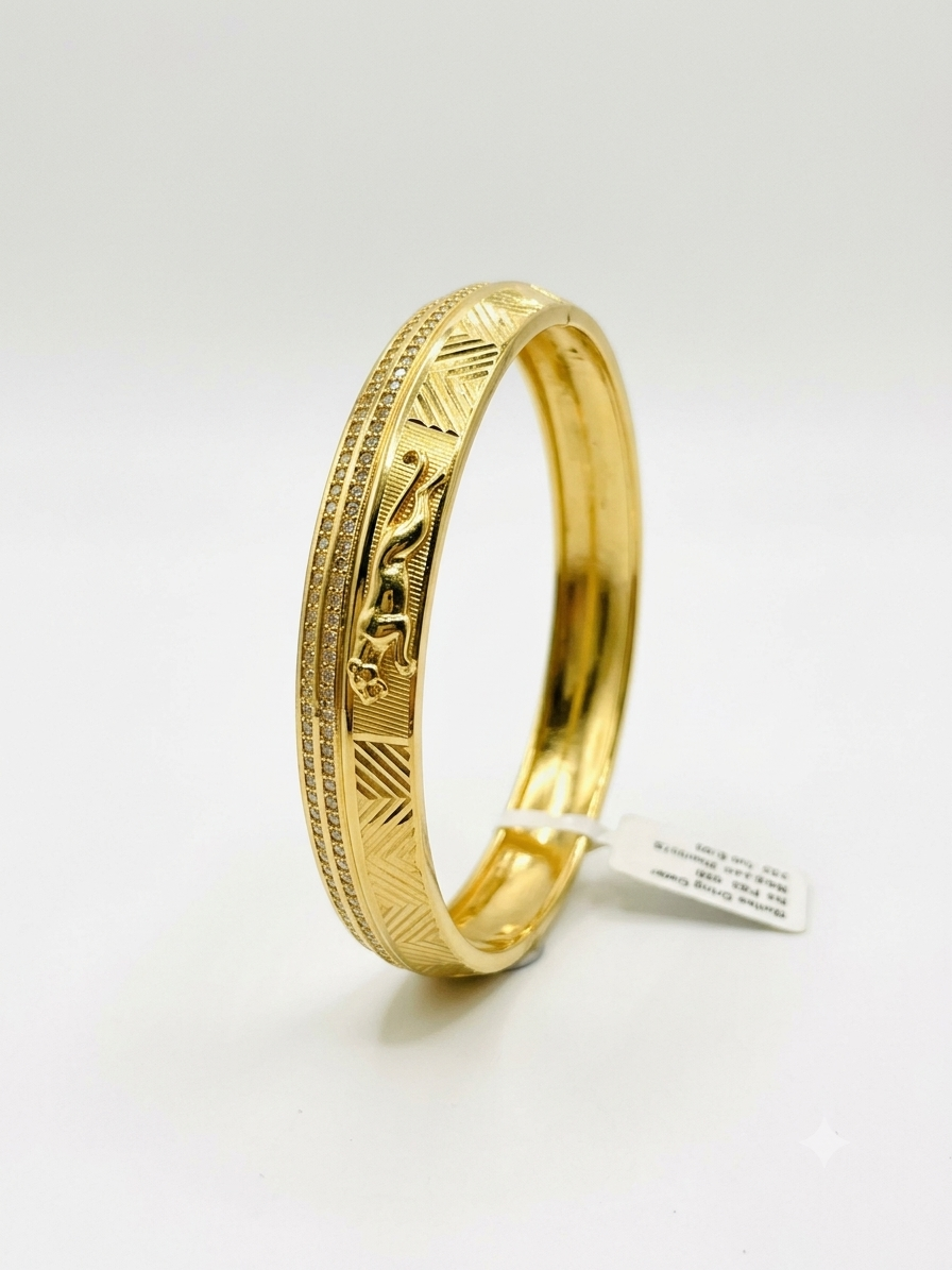 Silver Mens Kada CNC Jaquar DS Full Gold Finish R