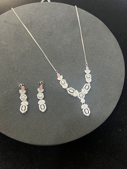 Ladies Pink Necklace Set