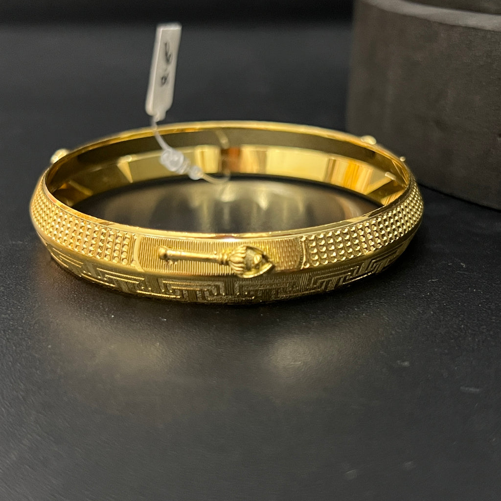 Silver Gents Vel Kada Gold Finished